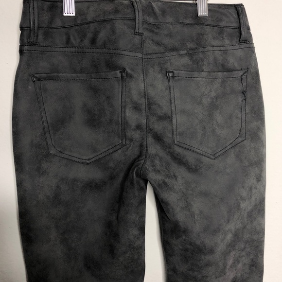 Express Dark Grey Stone Wash Faux Leather Pants 2 - Picture 3 of 4